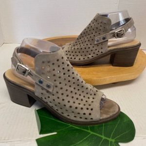 Rag & bone stenciled cut peep toe Slingback heeled mules